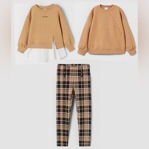 ZARA GIRLS 2 Sweaters & Legging - Back to school set-Fall outfit set- (Size:8-9)